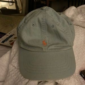 Polo Ralph Lauren Hat. Baby blue. Orange emblem